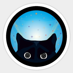 gato viendo las estrellas Sticker